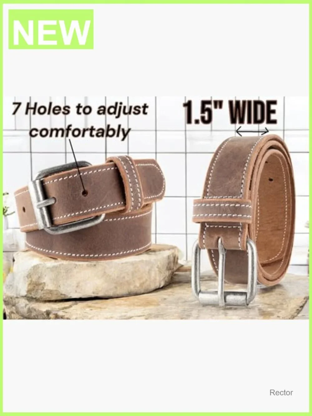 Men's Full Grain Leather Dress Belt 1.5